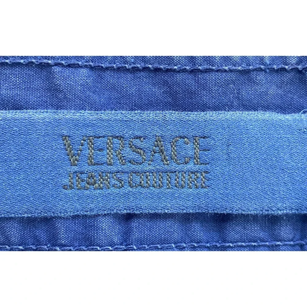 Vtg VERSACE‎ 90s Jeans Couture Ittierre Cotton Pants Sz 34/48 Navy Blue 64-10